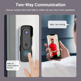 Smart WiFi Video Doorbell | Wireless Front Ring Door Bell with 5MP Camera | Visitor Video Calling Bell, 2-Way Talk Speaker | AI Motion Detection, Night Vision | Alexa & OK Google | Plug & Play