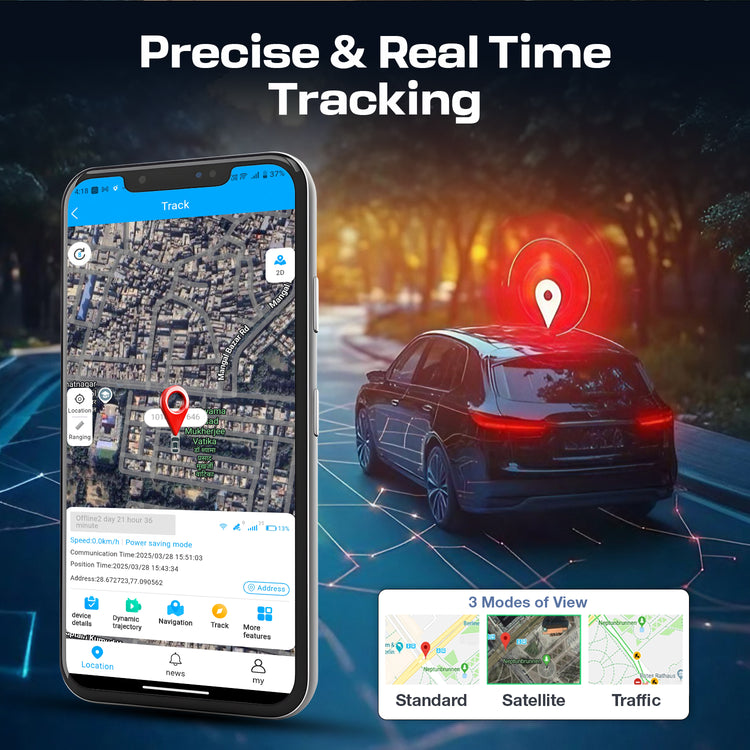 Trenzu 4G GPS Tracker | Wired Vehicle Tracking Device with Real-Time GPS, AGPS, LBS | Wide Voltage (9-90V) | Anti-Tamper Alarm | Fleet & Car Security System