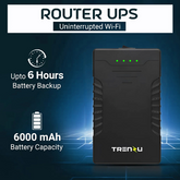Trenzu WiFi UPS Power Backup Upto 14hrs | 12V-2A, Universal Combability, All Routers, CCTV Camera, Jio Fiber, Modem, Setup Box | 6000mah Battery, 12 Months Warranty | Mini Ups for WiFi Router