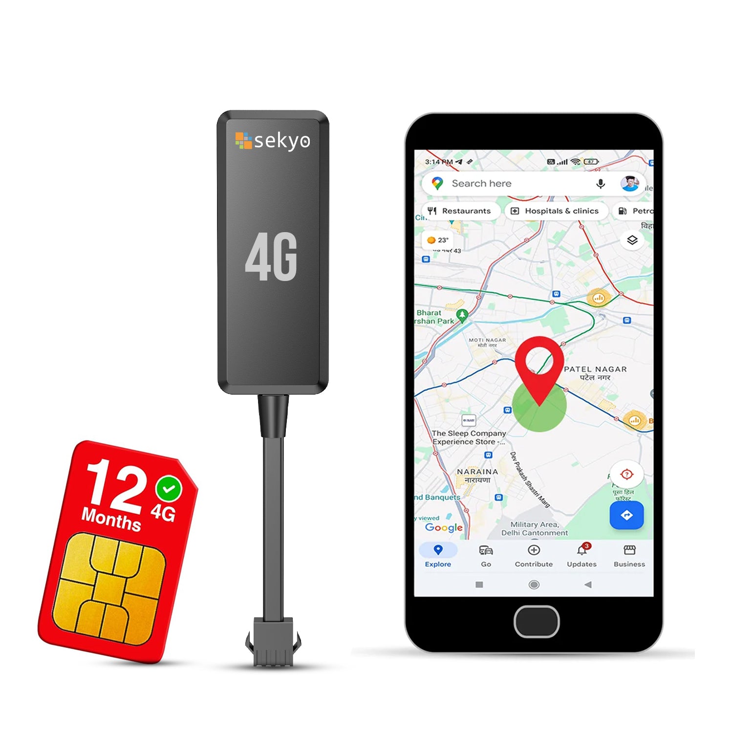 Trenzu 4G GPS Tracker | Wired Vehicle Tracking Device with Real-Time GPS, AGPS, LBS | Wide Voltage (9-90V) | Anti-Tamper Alarm | Fleet & Car Security System