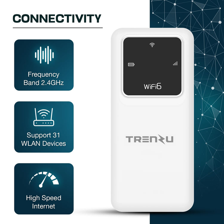 4G/5G LTE Portable WiFi Hotspot Device 10000mAh Battery