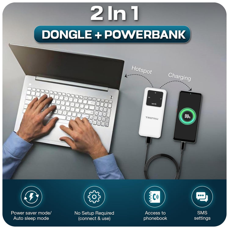 4G/5G LTE Portable WiFi Hotspot Device 10000mAh Battery