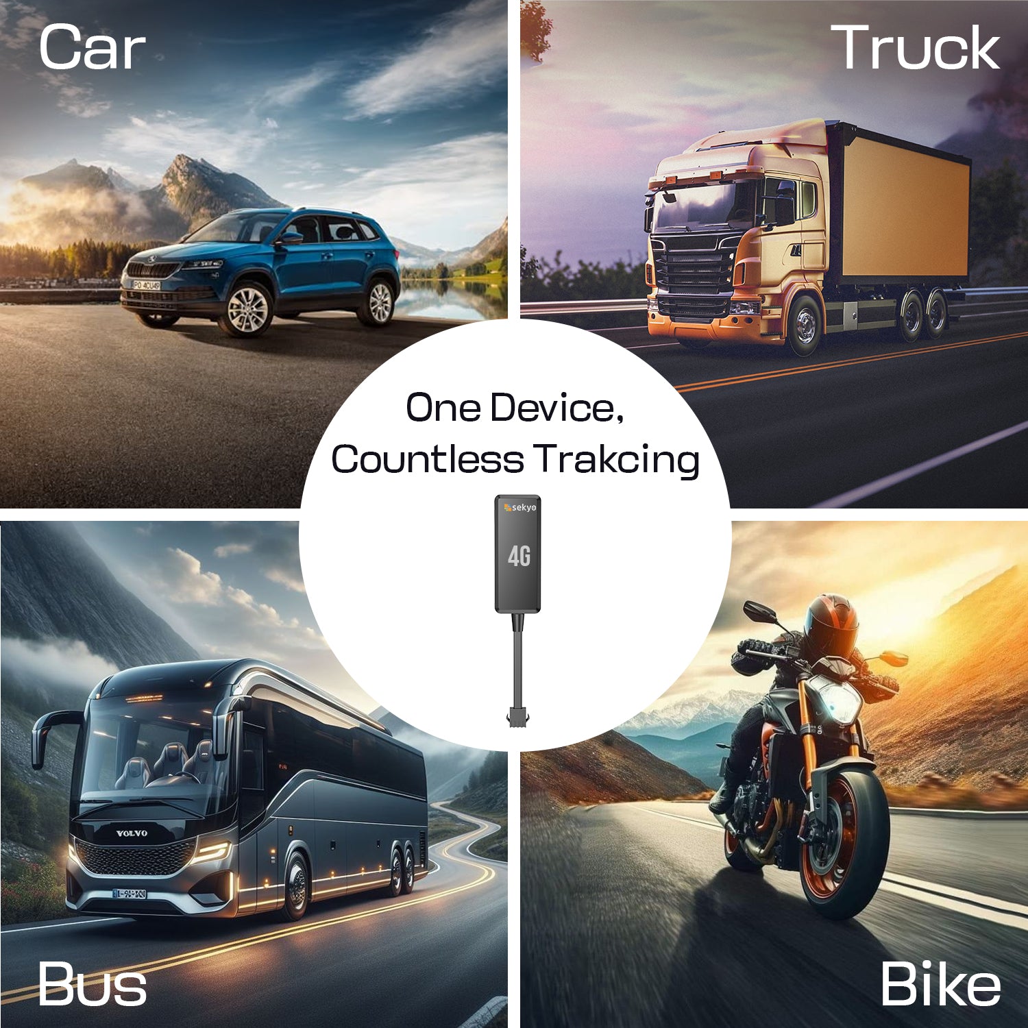 Trenzu 4G GPS Tracker | Wired Vehicle Tracking Device with Real-Time GPS, AGPS, LBS | Wide Voltage (9-90V) | Anti-Tamper Alarm | Fleet & Car Security System